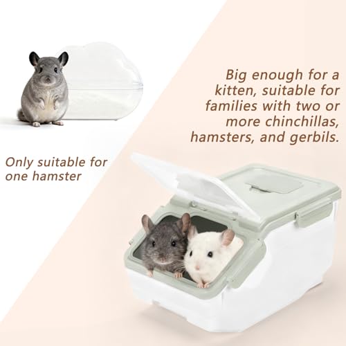 Extra Large Chinchilla Sand Bath Container Kit, Plastic Chinchilla Dust Bath House with Wash and Care Accessories, Dust Bathtub for Hamster Hedgehog Guinea Pig and Other Small Animals - color: Green
