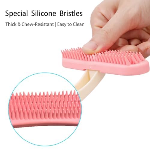 2 Pack Bunny and Chinchilla Grooming Brush – Soft Silicone De-Shedding Bath & Massage Comb for Rabbits, Guinea Pigs, Small Pets, Cats, Dogs, Kittens & Puppies