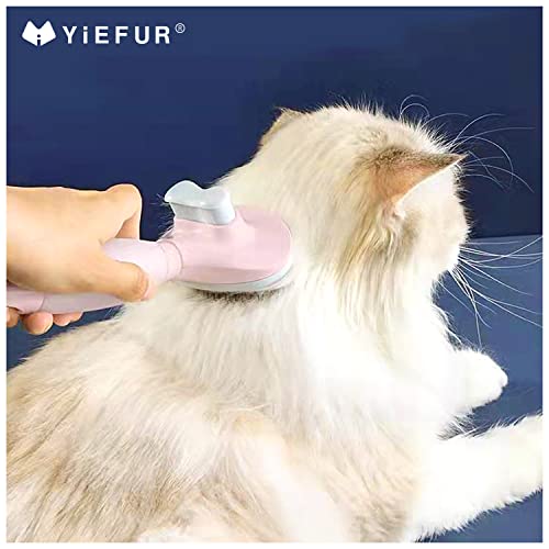 Cat Hair Brush, Soft Silicone Self Cleaning Brush for Short and Long Haired Cats, Pink Pet Grooming Comb, Cat Shedding Brushes | For Indoor Cats,Removes Loose Hair,Reduces Shedding,Soft Rounded Tips,Ergonomic Silicone Handle,Gentle Massage,Easy Grooming -