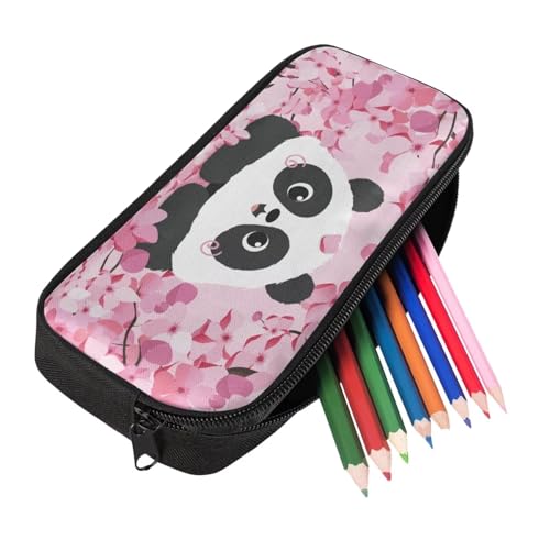 Cherry Floral Panda Bookbag for Girls Kids Backpack and Lunch Box Set Water Bottle Bag and Novelty Pencil Box 4 in 1 Sets Boys 7th Grade School Bag with Compartment 17 inch Soft Back Packs - color: Cherry Floral Panda