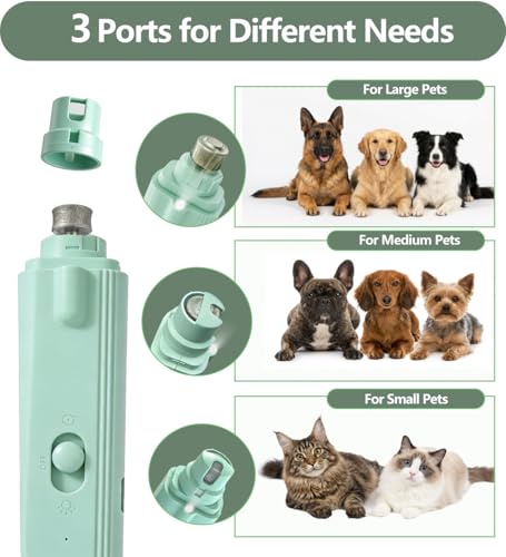2-in-1 Dog Nail Grinder & Clippers with Dual LED Lights, Electric Pet Nail Trimmer with Safety Guard, USB-C Rechargeable Grooming Tool for Cats and Dogs of All Sizes Green - color: green
