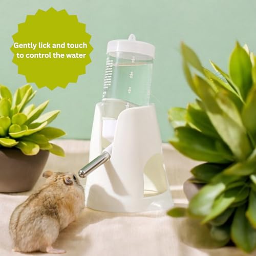 Hamster Water and Food Dispenser Set, Stand Water Bottle Holder Food the Bowl for Dwarf Hamsters Small Guinea Pigs Gerbil Hedgehog Small Animals Hamster Cage Accessories, Mini Pets Stuff (Blue, 80 ml)