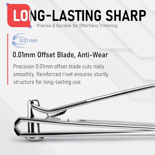 firiKer Nail Clippers with Nail File,Fingernail Clipper,Toe Nail Clippers | Nail Clipper Set (Silver), Large for Toenails,Small for Fingernails, Used Separately, Ideal Gift for Men and Women - color: Silver