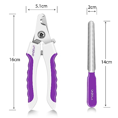 6" Dog Nail Clippers for Small, Medium and Large Breed Professional Pet Nail Trimmers -Suitable for Cats, Rabbits and Guinea Pigs with Safety Guard to Avoid Over Cutting (Purple) - color: Purple