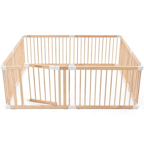 HARPPA Grovi Playpen, GREENGUARD Gold Certified – 60 x 71.5 inch | New Zealand Pine Wood - size: 60 x 71.5 x 24 Inch
