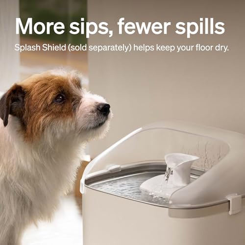 PETLIBRO Quiet Dog Water Fountain Stainless Steel Tray, Smart Pet Water Fountain for Dogs Inside with App Monitoring, 3L Dog Fountain Water Bowl, Automatic Water Dispenser for Dogs, Cat Water Fountain - size: Fountain