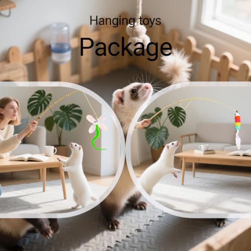 Ferret Toys Set Teething Balls Squeaky Toys Chew Toys | 12 Pack Colorful Teething Balls Squeaky Toys Cute Ferret Plush Toy Interactive Ferret Rat Small Animals Cage Exercise