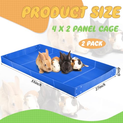 Wenqik 2 Pcs Guinea Pig Cage Liner Corrugated Plastic Cage Liner Base 2 x 4 Panel Size for Small Animals Hedgehogs Rabbits Tray, 55 x 27 Inch (Blue) - color: Blue
