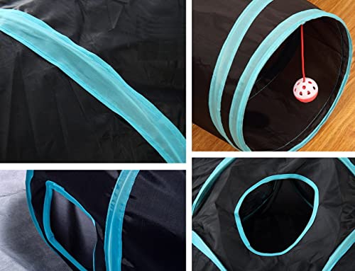 Cat Tunnels, Pet Ferret Rabbit Bunny Tunnels Tubes Subway Habitats, S-Style, DIY Cat Peekaboo Maze House Tent Bed, Kitten Interactive Toy (S Type: 3 Way Tubes) - size: S Type: 3 Way Tubes