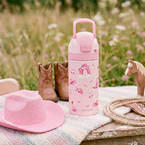 CowGirls Kids Insulated Stainless Steel Water Bottle 16 Oz, Travel Tumbler for School, Sports for Girls, Birthday, Back To School - color: Cowgirl