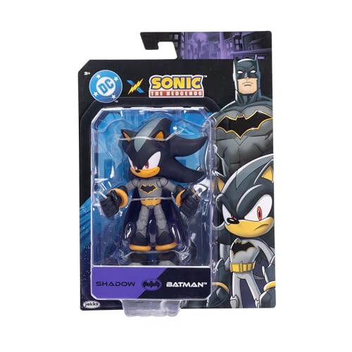 DC X Sonic Collectable Action Figures Shadow as Batman, Tails as Cyborg, Knuckles as Superman Featuring Highly Articulation Figures with Dynamic Posing - style: 5" Sonic X DC 3-Pack