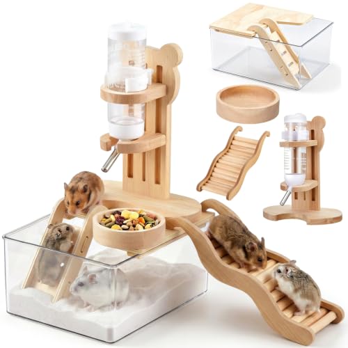 4 Pcs Hamster Cage Accessories Water Bottle Set,Fun Ladder - style: Fun Ladder