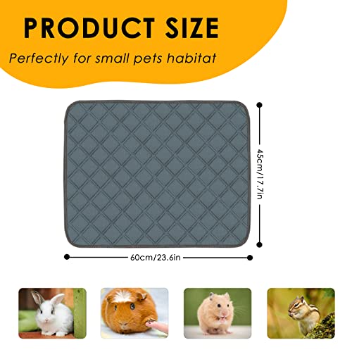 4 Pack Guinea Pig Cage Liners Washable Guinea Pig Bedding Reusable Waterproof Super Absorbent Guinea Pig Pee Pads Anti Slip Mat for Small Animals Rabbit Hamster Rat - 24" x 18" - color: Dark Grey, size: 24" x 18" (4 Pack)