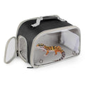 WEVONIGU Scratch-Resistant Bearded Dragon Backpack Foldable Gecko Carrier Ventilation Travel Bag with Clear View Window Dual Carry Cage Options for Travel Hiking & Vet Visits - color: Black, size: Carrier