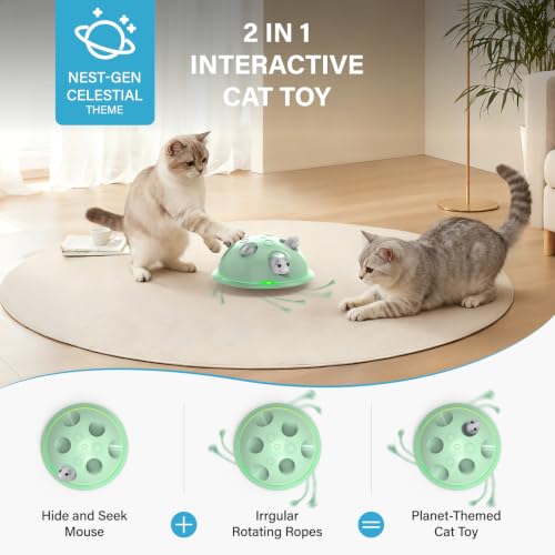 Pawingcat Cat Toys for Bored Indoor Cats Interactive String and Mouse | Hide and Seek,Cat Puzzle Toy,Automatic String,Running Plush Mouse,Cat Gifts