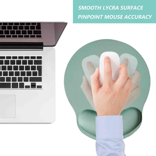 Mouse Pad with Wrist Support, Ergonomic Mouse Pad with Memory Foam Wrist Rest Cushion, Non-Slip Rubber Base Gaming Mice Pad for Home Office Computer Laptop, Green - color: Green