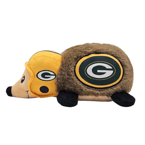 NFL Green Bay Packers Plush Hedgehog Toy for Dogs & Cats, Cool Soft Pet Toy for Fun and Interactive Play, Dog Chew Toy with Squeaker, Licensed Hot Pet Toy - color: Green Bay Packers