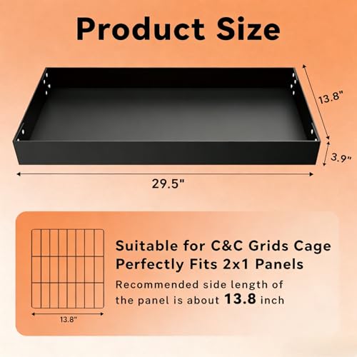 STILLCOVE 2Pcs Guinea Pig Cage Liner, Foldable Corrugated Plastic Base Tray | 2 x 2 Panel Size Bottom, Rabbit Bunny Pee Pads, Bird Mat, Small Animals Chinchilla Ferret Rat Hedgehog Hamster Mouse Squirrel - size: S - 29.5" × 13.8" × 3.9"