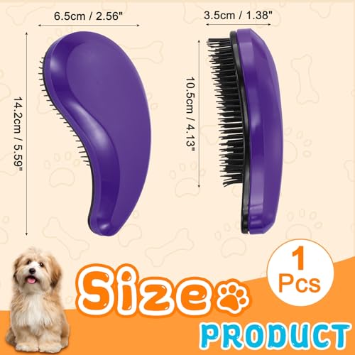 Small Dog Brushes, Grooming Brushes Puppies Hair Remover (Dark Purple, 2 Pcs) - color: Dark Purple