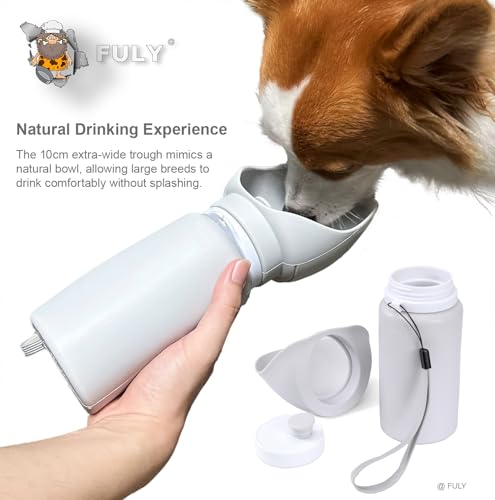 FULY Foldable Dog Water Bottle 750ml/26oz Collapsible Travel Pet Drink Cup | Portable leakproof silicone dog water dispenser with wrist strap keeps pets hydrated during walking, hiking, and camping. - size: 26 Ounces