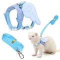 Small Animal Harness and Leash Set Escape Proof Ferret Harness Vest | Adjustable,Angel Wing Shape,Soft Leash Set,with Safe Bell for Ferret Baby,Rabbit,Guinea Pig,Teacup,Chihuahua,Mouse Small Pet