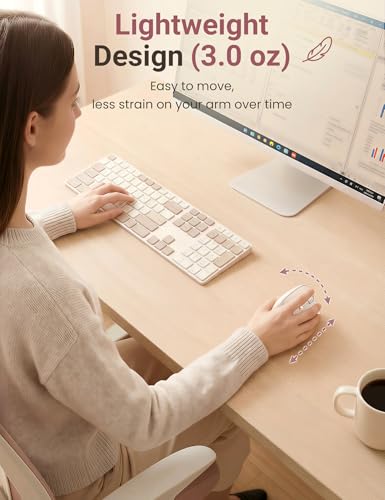 Ergonomic Vertical Wireless Mouse, 57°, Small/Medium Hands, Beige | Rechargeable, Quiet Click, 800/1200/1600 DPI, 2.4GHz USB Receiver, Forward/Back Buttons, Computer Mouse for Laptop PC Mac - color: Beige