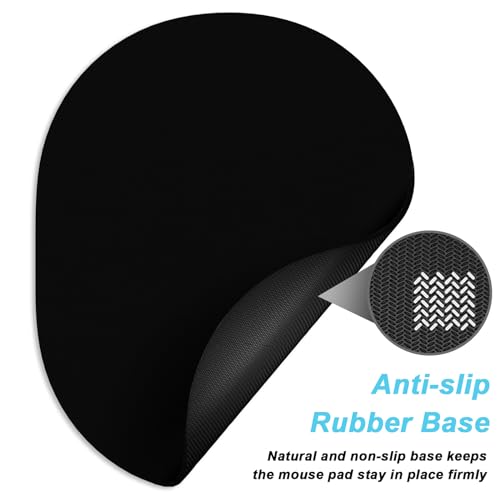 Rimilak Small Mouse Pad 6 x 8 Inch, Irregular Mini Mousepad, Black | Non-Slip Rubber Base, Waterproof Compact Mouse Mat for Laptop Computer Wireless Mouse Keyboard Home Office Travel - color: Black, size: 8L x 6W inches
