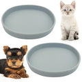 Fhiny 2 PCS Silicone Cat Food Bowls Shallow Dog Bowl 7" Non-Slip Pet Feeding Dishes for Dry and Wet Food Whisker Fatigue Cat Plates for Kitten Puppy and Small Pets (Gray) - color: Grey