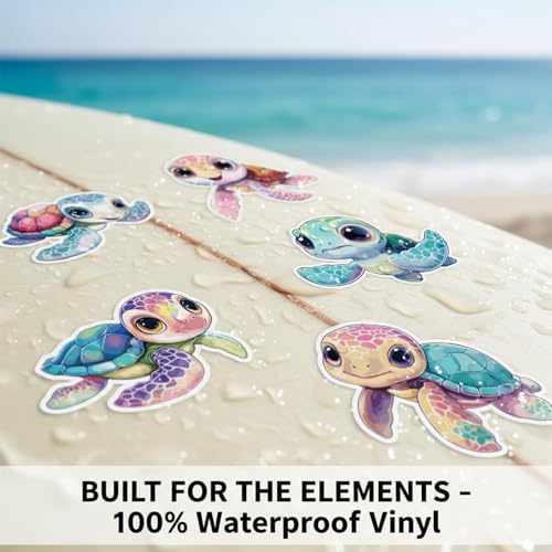 10 PCS Turtle Crystal Stickers, Cute Sea Turtle Stickers Waterproof Vinyl Decals, Sea Animal Stickers for Water Bottles Laptop Scrapbook Journal Phone DIY Crafts Decoration - style: Turtle Crystal Stickers