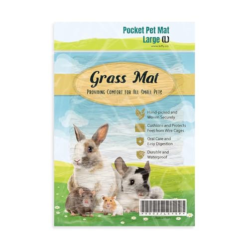 SunGrow Rabbit, Leopard Gecko & Guinea Pig Grass Chew Mat, Hay Bedding, Zip tie to Wire Cage Provide Insulation Cold Weather, Cover Ugly Wire on Cage, DIY Small Pet Runways, Huts