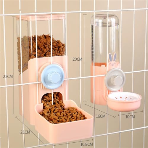 Cage Hanging Cat Feeding Bowl Dog Feeder with Storage Rabbit Feeder and Water Bowl Ferret Cages Accessories, Cage Cat Food Bowl for Chinchilla Guinea Pig Hedgehog (Food Feeder Pink) - color: Food Feeder Pink