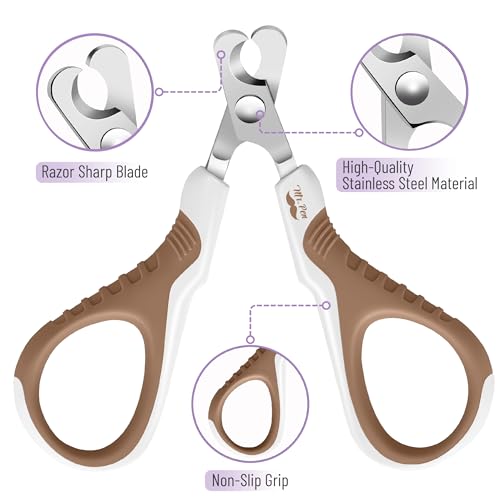 Mr. Pen- Cat Nail Clipper, Stainless Steel | Professional Sharp Cat Claw Trimmer for Small and Medium Cats, Pet Nail Clipper with Sturdy Non Slip Handle - color: Brown