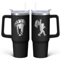 30oz Bigfoot Stainless Steel Tumbler with Handle and Straw,Sasquatch Big Foot Lover Laser Engrave Insulated Cup Water Bottle with Lid and Straw,Women Gifts - color: Bigfoot