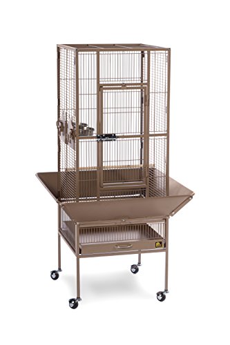 Prevue Pet Products 3351COCO Park Plaza Bird Cage, Coco Brown | Small Cocoa Brown Steel Cage with Rolling Stand, Seed Guards, and Perch - color: Coco Brown