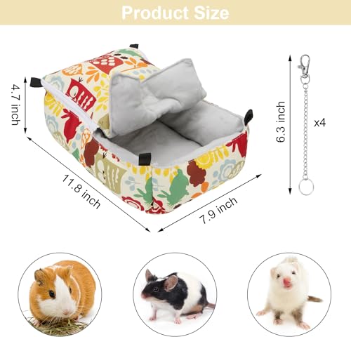 Wontee Guinea Pig Bed Warm Hammock Snuggle Bed for Young Guinea Pig Small Ferret Rat Sugar Glider Squirrel (Yellow) - color: Yellow