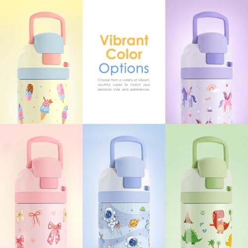 Sea Animal Kids Insulated Stainless Steel Water Bottle 16 Oz, Travel Tumbler for School, Sports for Girls, Boys Christmas, Birthday, Back To School (Pirate Theme) - color: Sea Animal