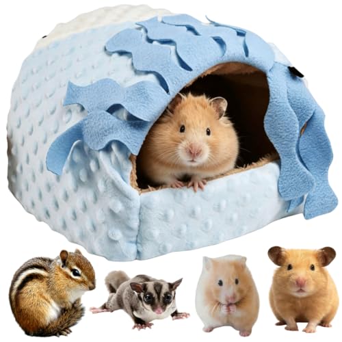 Small Pet Hideout No Bottom Guinea Pig Rabbit Cave Toilet Cover (Blue,Small) - color: Blue, size: Small