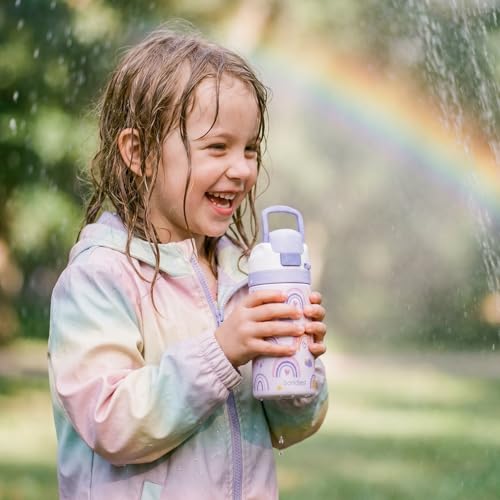 Rainbow Kids Insulated Stainless Steel Water Bottle 16 Oz, Travel Tumbler for School, Sports for Girls, Birthday, Back To School - color: Rainbow