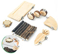 Space Expanding Natural Wood Hamster Platform Set, DIY Small Animal Playground Accessories for Hamster Cage, Climbing & Resting Toys with Adjustable Screws for Hamsters, Chinchillas, Gerbils