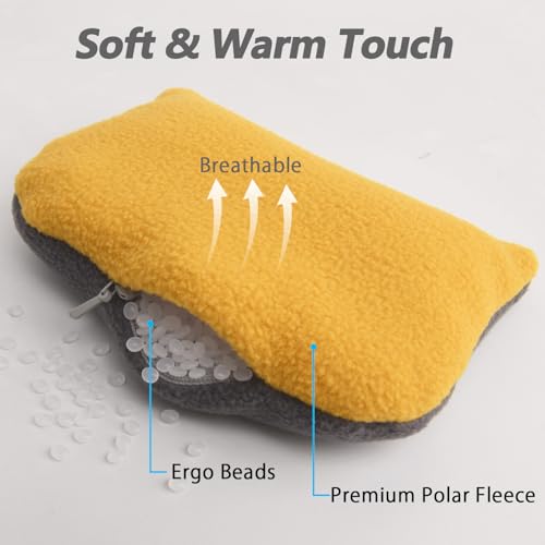 Large Mouse Wrist Rest Bean Bag, Ergonomic Mouse Support Pad Filled Ergo Beads for Computer, Laptop, PC Gaming (Yellow) - color: Yellow