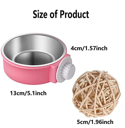 Rabbit Bowls Set, Big Pet Bunny Food Bowls Small Animals Cage Bowl and Stainless Steel Hanging Water Food Feeder Bowls for Big Bunny Food Dish (4 PCS) | 4 Pieces Stainless Steel Hanging Create Water Food Feeder Bowls for Big Bunny Food Dish - color: 4 PCS
