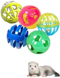 5 Pack Ferret Bell Ball Toys, Play Balls for Small Medium Large Ferrets | Bright Smooth Surface, Tough Wear-Resistant Construction for Daily Ferret Cage Play - size: 1.5''