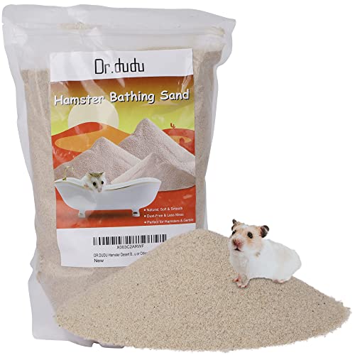 DR.DUDU 6.6lb Hamster Sand for Sand Bath, Hamster Cage Accessories(Beige) | Dust Free Desert Sand for Gerbil Chinchillas Syrian Mice Small Animals - color: Beige, size: 6.6lb