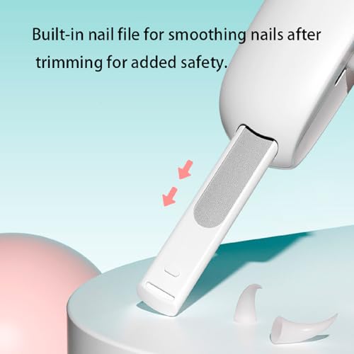 Anti-Splash Pet Nail Clipper with Built-in Hidden Nail File, Adjustable Opening, for Cats, Rabbits, Guinea Pigs, Birds