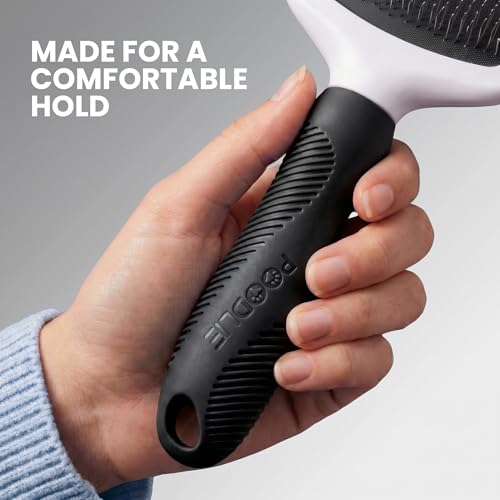 Poodle Pet Slicker Brush - For Dogs, Cats, and Rabbits - Removes Matted Fur, Knots, and Loose Hair - Suitable for Grooming Doodles and Goldendoodles with Short or Long Hair - color: Black, size: Regular Size
