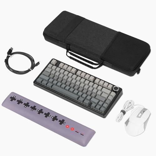 GEEKRIA 75% 84-Key Keyboard and Mouse Combo Case, Compatible with AULA F75 Pro / F75, Keychron K2 Version 2/ K2/ Q1/ V1, ASUS ROG Azoth 75%, Redragon K673 PRO, Hard Shell Travel Bag - size: Keyboard + Mouse