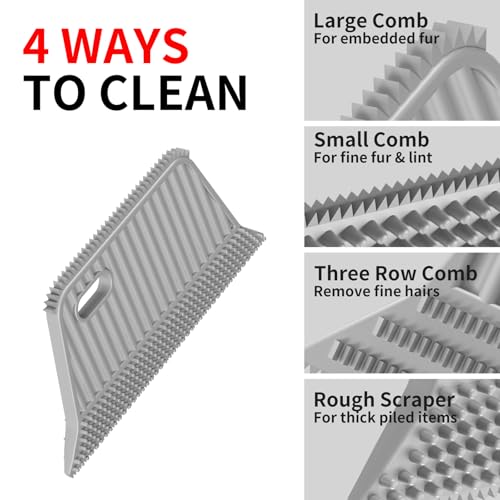 Pet Hair Remover 3-Pack,Dog Cat Fur Tool,Portable Carpet Scraper | Multi Purpose Pet Hair Removal Brush, Fits Carpets Clothes Car Mats Couch Pet Bed Furniture, Removes Fur Lint & Fuzz - color: Sky Blue With Gray