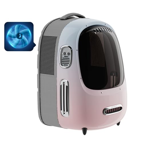 PETKIT Cat Backpack Carrier for Kitty Small Dog with Inbuilt Fan & Light | Airline-Approved Pet Backpack Bubble , Detachable Dog Backpack with Padded Strap for Travel, Hiking, Walking & Outdoor - color: Pink