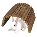 Large Wooden Rabbit Bridge Ladder,19.68 x 11.81 inches Flexible Bunny Tunnel Hideout House Hamster Natural Chew Toy Small Animal Climbing Ramp for Guinea Pig Chinchilla Rabbit Ferret Hedgehog