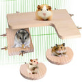 Chinchilla Cage Accessories Hamster Accessories, Chinchilla Toys Wood Platform Dwarf Hamster Cage Board, Chinchilla Cage Sturdy Standing and Jumping Wooden Board for Parrot Cage Rat Cage (Board)